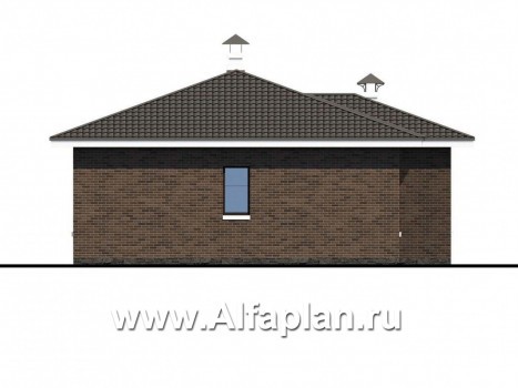 «Гестия» - проект одноэтажного дома, с большой террасой со стороны входа, в современном стиле - превью фасада дома