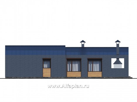 Проекты домов Альфаплан - «Лямбда» - просторный дом в современном стиле. Увеличены спальни - превью фасада №3