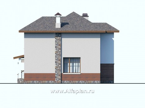 Проекты домов Альфаплан - «Траектория» - современный, компактный дом - превью фасада №2