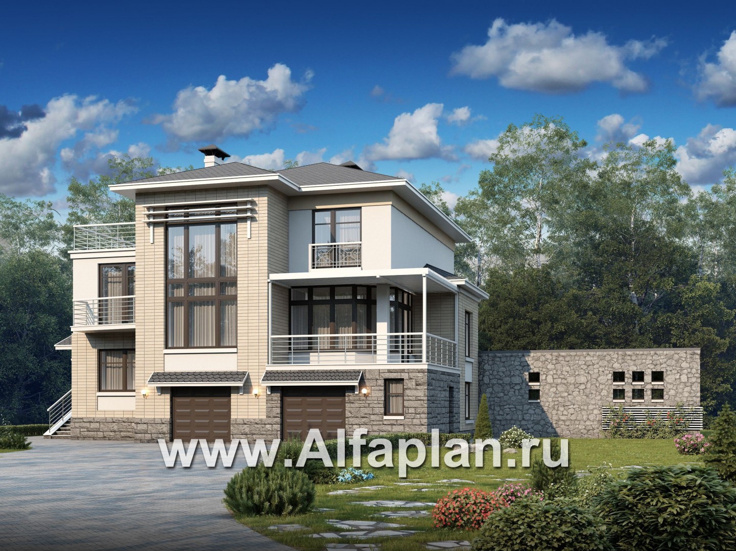 Проекты домов Альфаплан - 77A-S+287B-S - основное изображение