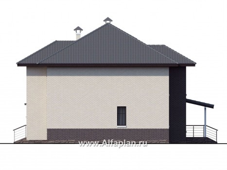 Проекты домов Альфаплан - «Киприда» — просторный коттедж в современном стиле - превью фасада №2