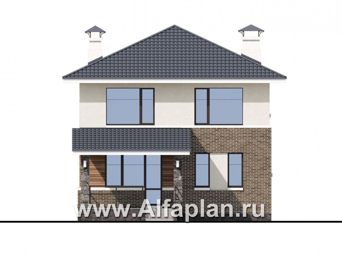 Проекты домов Альфаплан - «Вламинк» - очень удобный современный дом - изображение фасада №4