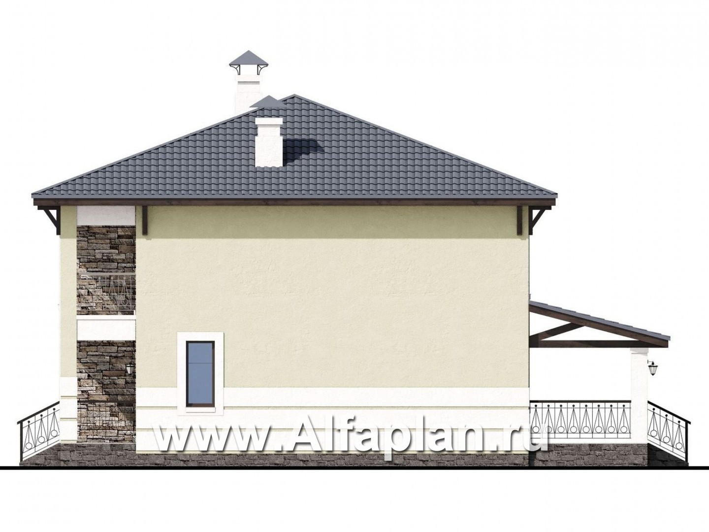 Проекты домов Альфаплан - «Сен-Тропе» -очень удобный компактный дом - изображение фасада №2