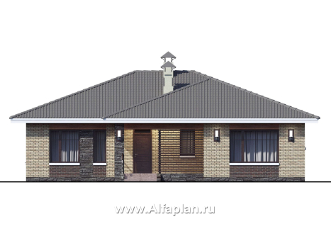 Проекты домов Альфаплан - «Вуокса» - стильный коттедж с комфортной планировкой - превью фасада №1