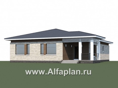 Проекты домов Альфаплан - «Днестр» - одноэтажный коттедж с бильярдной и сауной - превью дополнительного изображения №1