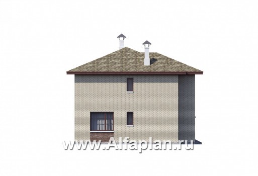 Проекты домов Альфаплан - "Рациональ" - Компактный коттедж для узкого участка - превью фасада №3