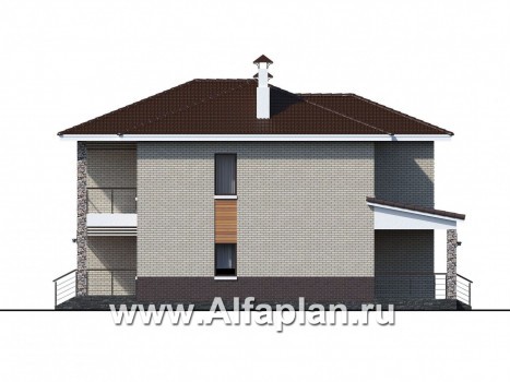 Проекты домов Альфаплан - «Формула успеха» - загородный дом с удобной планировкой - превью фасада №2