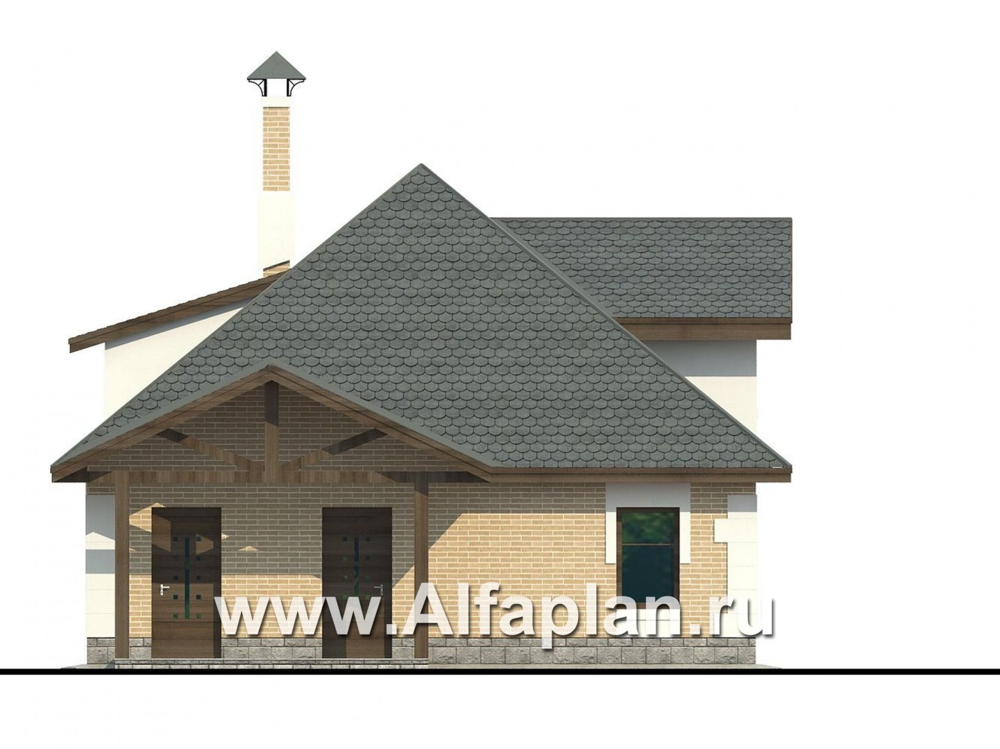 Проекты домов Альфаплан - Гараж со студией в  мансарде - изображение фасада №3