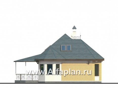 Проекты домов Альфаплан - Дом для отдыха со студией в мансарде - превью фасада №4