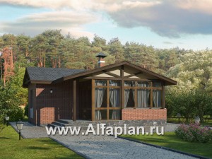 Проекты домов Альфаплан - Баня с уютной верандой - превью основного изображения