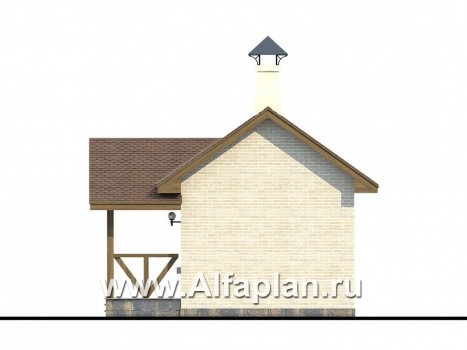 Проекты домов Альфаплан - Маленькая баня из газобетона для маленького участка - превью фасада №4