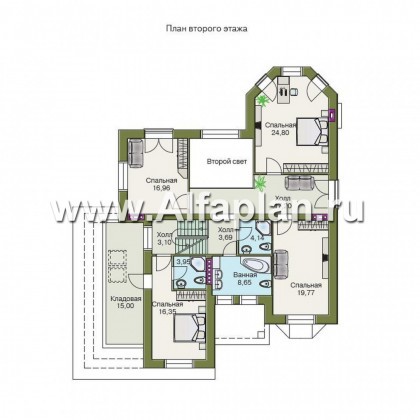 Проекты домов Альфаплан - «Эвридика»- красивый загородный дом с гаражом и цокольным этажом - превью плана проекта №3