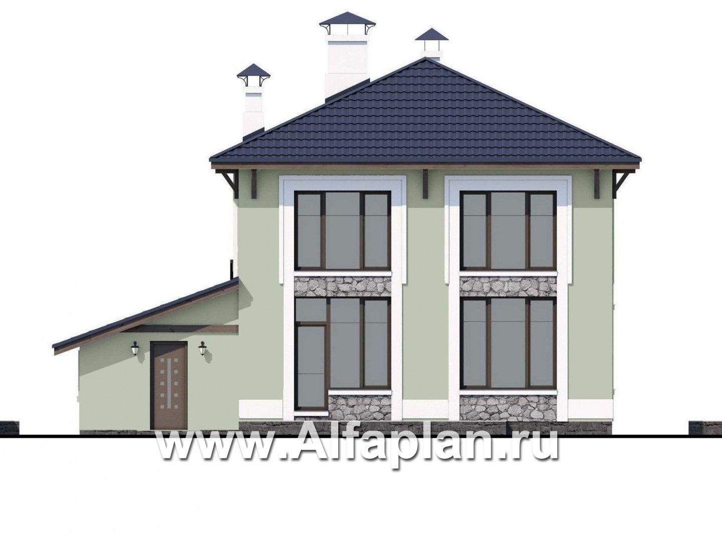 Проекты домов Альфаплан - «Смарт» - вместительный и компактный двухэтажный коттедж - изображение фасада №4