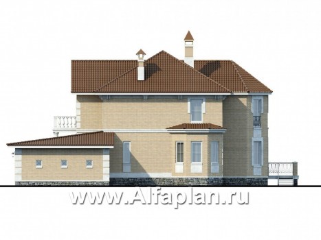 Проекты домов Альфаплан - «Головин» - аристократический коттедж - превью фасада №2