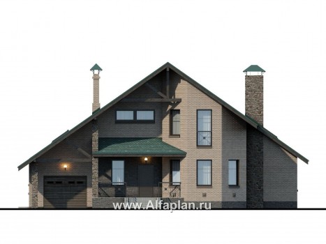 Проекты домов Альфаплан - «Эгоист» - прекрасный дом для жизни за городом - превью фасада №1