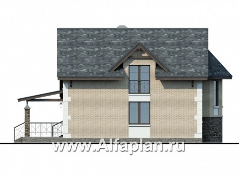 Проекты домов Альфаплан - Компактный дом для маленького участка - превью фасада №3