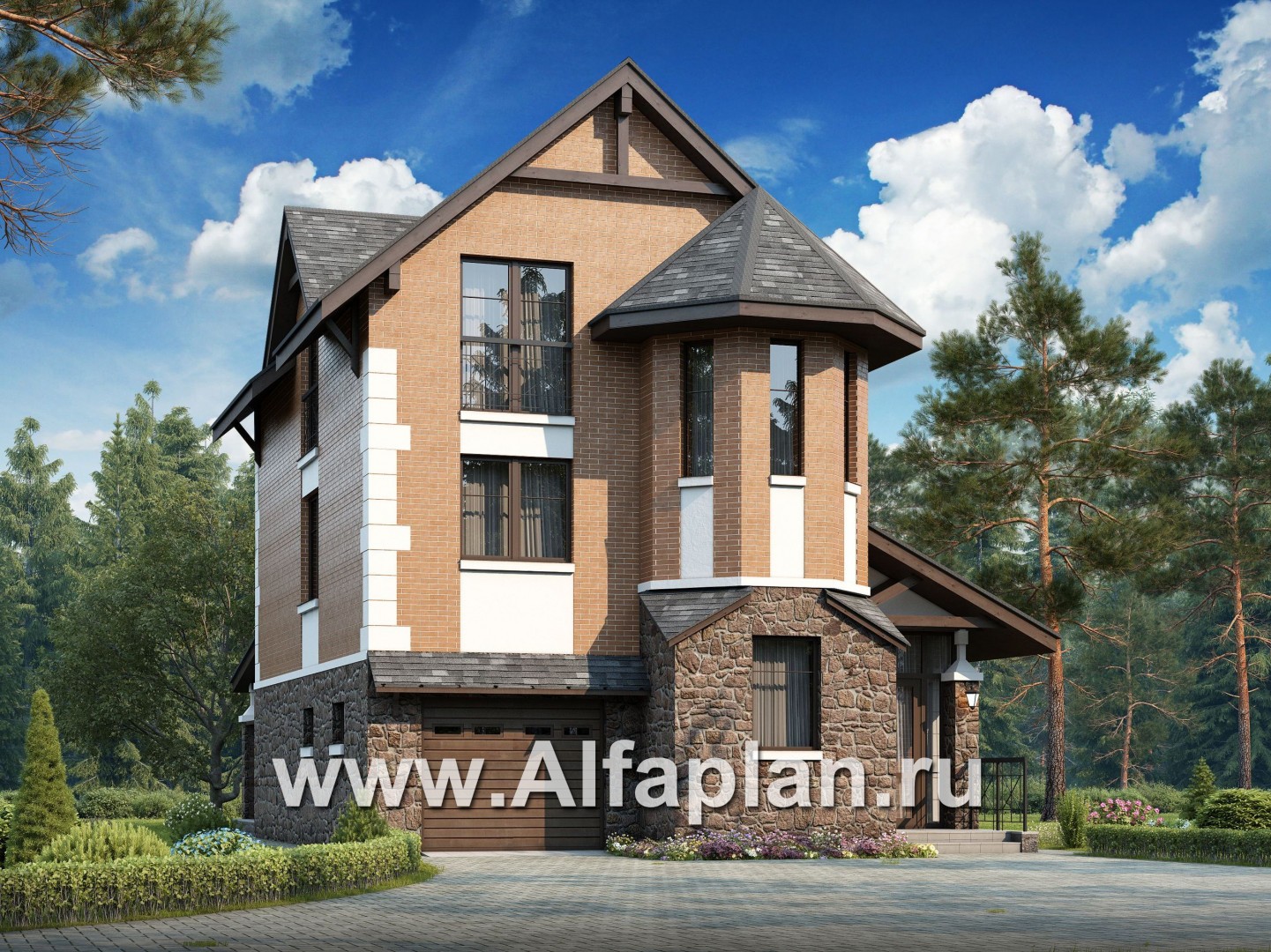 Проекты домов Альфаплан - Компактный и вместительный загородный дом - основное изображение