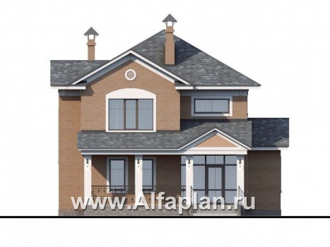 Проекты домов Альфаплан - «Позитив»-дом с компактной и удобной планировкой - превью фасада №1