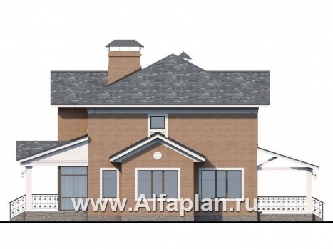 Проекты домов Альфаплан - «Позитив»-дом с компактной и удобной планировкой - превью фасада №2