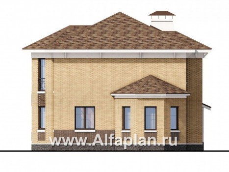 Проекты домов Альфаплан - «Классика»- двухэтажный особняк с эркером - превью фасада №2