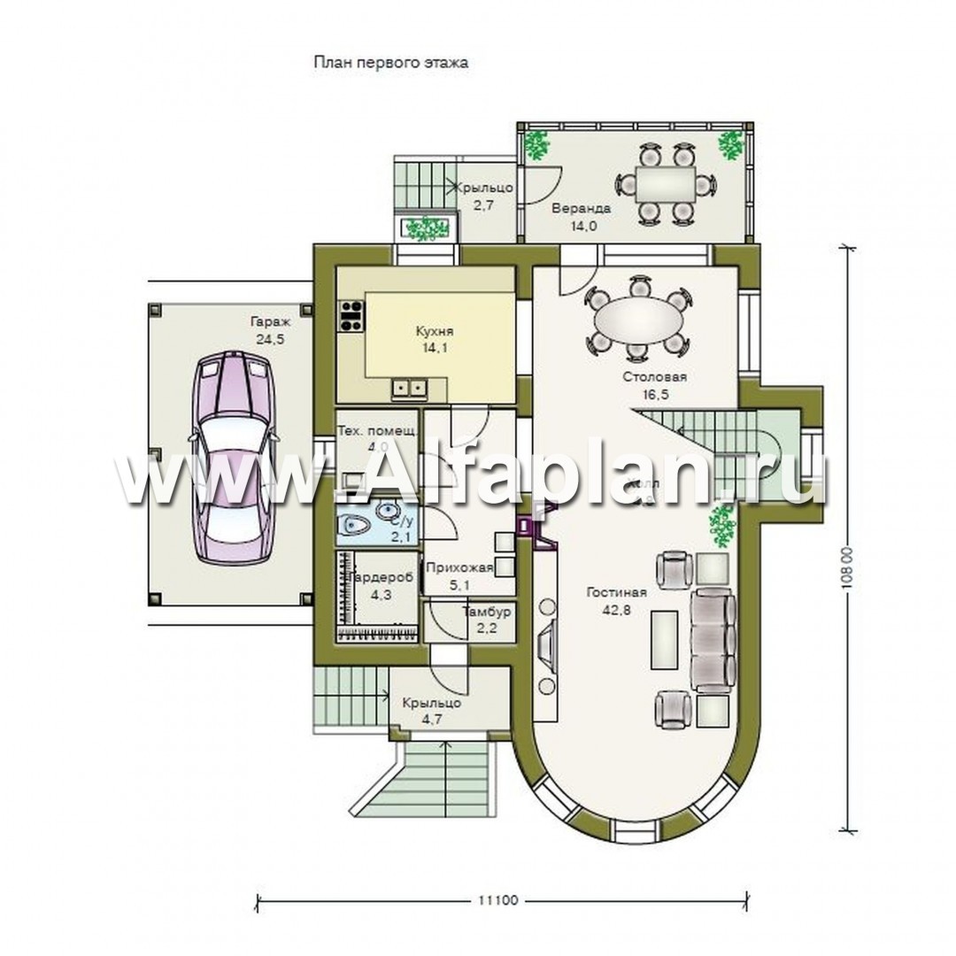 Проекты домов Альфаплан - «Альтбург» - коттедж в романтическом стиле - изображение плана проекта №1