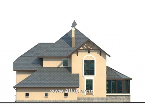 Проекты домов Альфаплан - «Амбиент» - проект коттеджа с большим гаражом - превью фасада №2