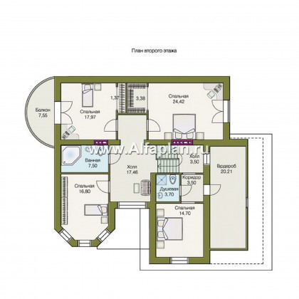 Проекты домов Альфаплан - «Амбиент» - проект коттеджа с большим гаражом - превью плана проекта №2