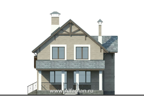 Проекты домов Альфаплан - «Белая ночь»- дом с компактным и комфортным планом - превью фасада №4
