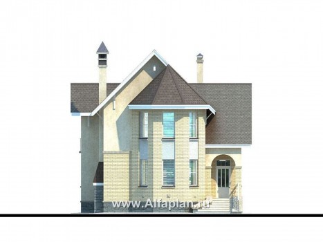 Проекты домов Альфаплан - «Фортуна» - экономичный и компактный загородный дом - превью фасада №1