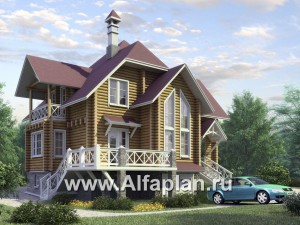 Проекты домов Альфаплан - «Транк Хаус» - деревянный дом с террасой - превью основного изображения