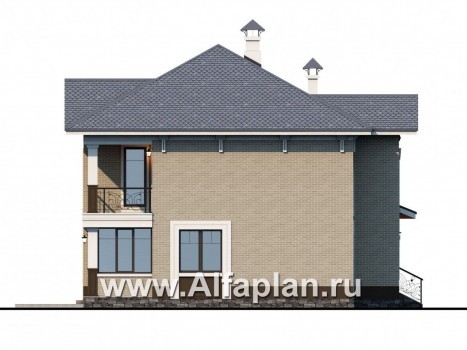 Проекты домов Альфаплан - «Зазеркалье»- проект элегантного компактного коттеджа - превью фасада №3