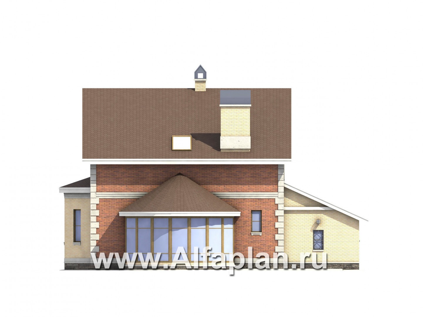 Проекты домов Альфаплан - «Нанси» - рациональный коттедж с гаражом - изображение фасада №4
