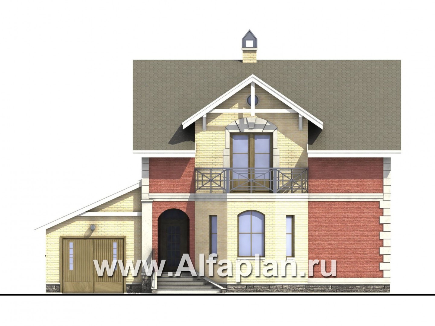Проекты домов Альфаплан - «Метц» - комфортный загородный  дом - изображение фасада №1
