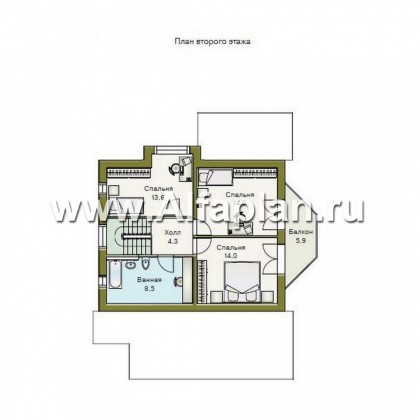 Проекты домов Альфаплан - «Конформ» - экономичный и комфортабельный дом - превью плана проекта №3