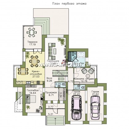 Проекты домов Альфаплан - «Современник плюс» - современный коттедж c цокольным этажом - превью плана проекта №2