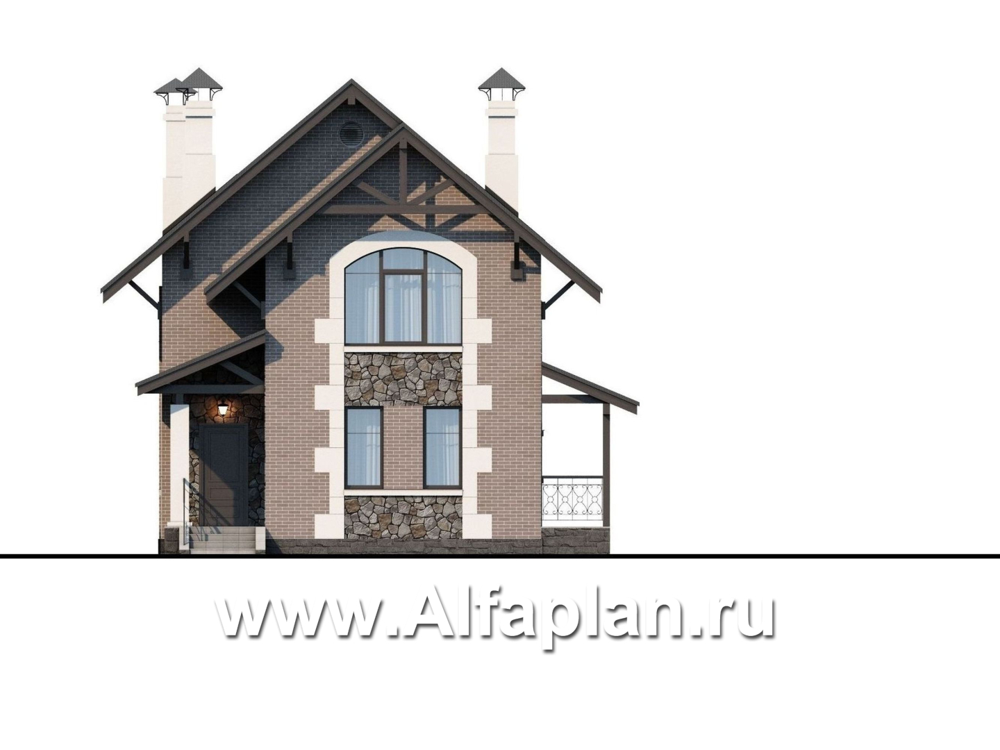 Проекты домов Альфаплан - «Одетта»- компактный дом для узкого участка - изображение фасада №1