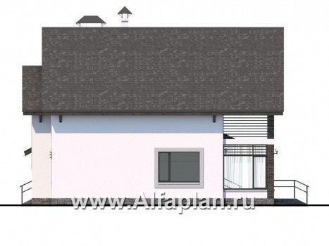 Проекты домов Альфаплан - «Арматор» - современный дом с террасой и лоджией - превью фасада №3