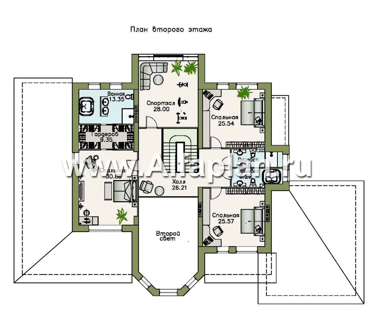 Проекты домов Альфаплан - «Пятьсот квадратов» — комфортабельный загородный особняк бизнес-класса - изображение плана проекта №3