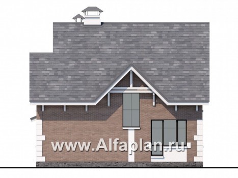 Проекты домов Альфаплан - Кирпичный дом «Боспор» с мансардой - превью фасада №4