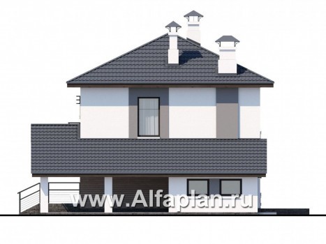 Проекты домов Альфаплан - «Смарт»- удобный двухэтажный дом - превью фасада №2