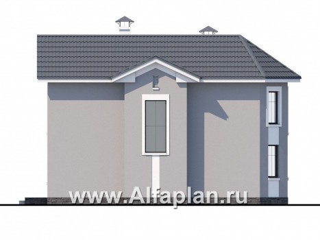 Проекты домов Альфаплан - «Веста» - небольшой удобный дом c гаражом-навесом - превью фасада №3