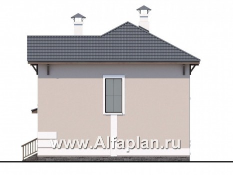 Проекты домов Альфаплан - Кирпичный дом «Собственный рай» с навесом для машины - превью фасада №2