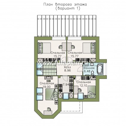 Проекты домов Альфаплан - «Капелла» - современный мансардный дом - превью плана проекта №2