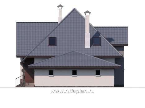 Проекты домов Альфаплан - «Плеяды» - современный мансардный дом - превью фасада №2