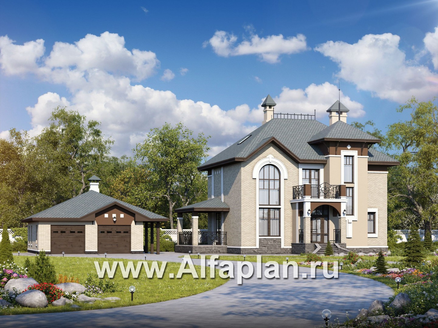 Проекты домов Альфаплан - «Разумовский»_ДУО - основное изображение