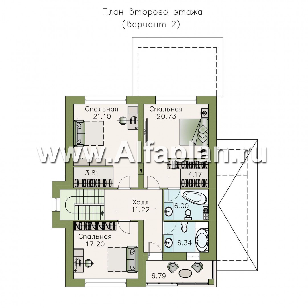 Проекты домов Альфаплан - «Выбор» - компактный дом с комфортной планировкой - план проекта №3