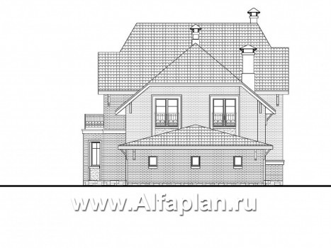 Проекты домов Альфаплан - «Ясная поляна» - удобный коттедж для большой семьи - превью фасада №2