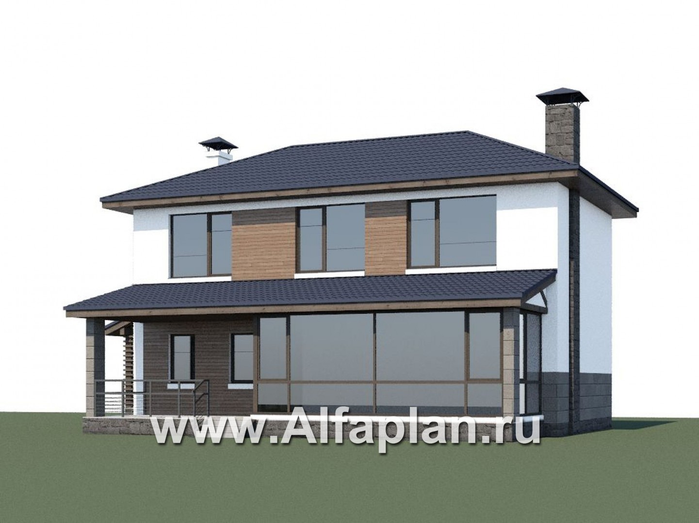 Проекты домов Альфаплан - «Мотивация успеха» - дом, обращенный  окнами в сад - дополнительное изображение №1