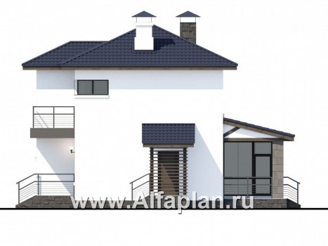Проекты домов Альфаплан - «Мотивация успеха» - дом, обращенный  окнами в сад - превью фасада №2