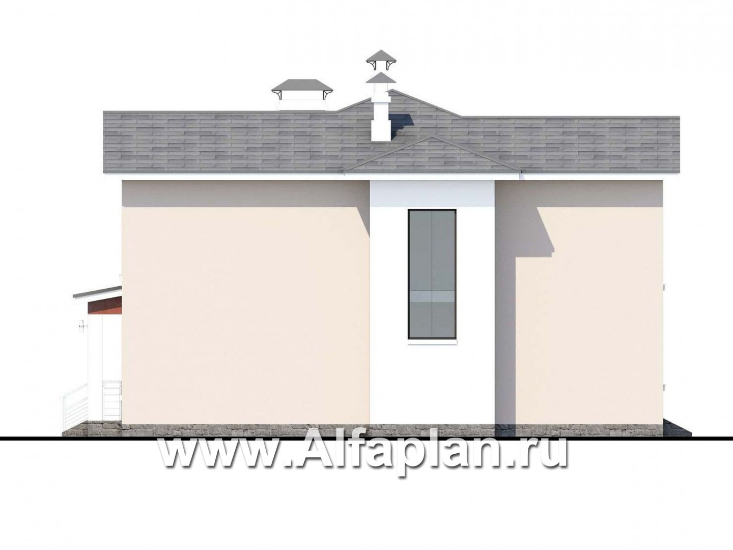 Проекты домов Альфаплан - «Платина» - современный дом в европейской традиции - изображение фасада №3
